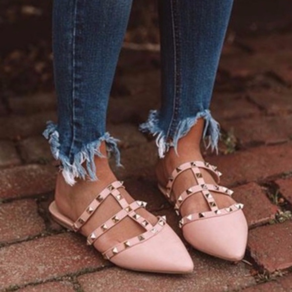 Shoes - MUST HAVE Stud Flats - BLUSH   